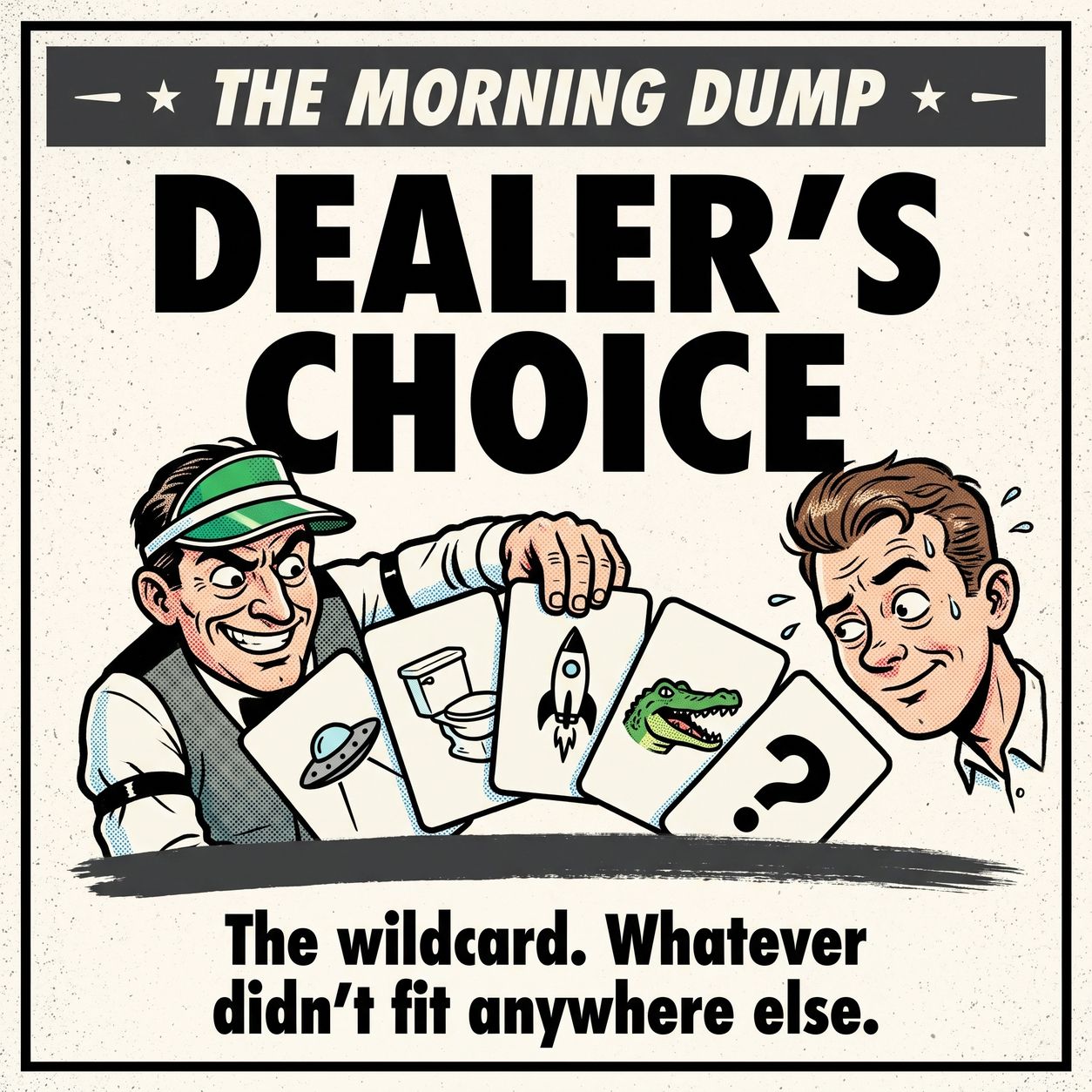 Dealer's Choice: The wildcard. The day's most interesting story that fits nowhere else — and the slot a manually injected story lands in.